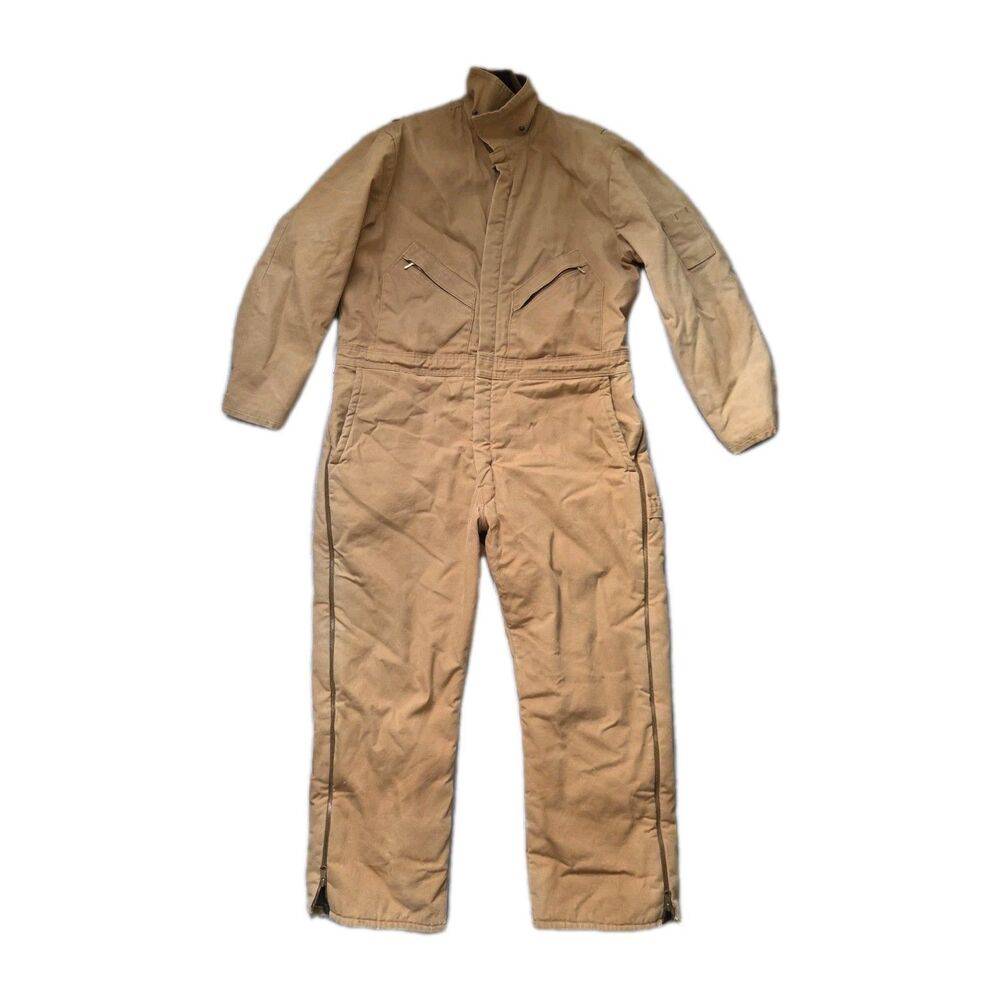 Walls Zero-Zone Insulated Coveralls Mens XL Short Brown Duck Workwear USA GUC